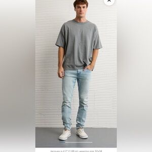 American Eagle Outfitters Men's Light Blue Slim Jeans